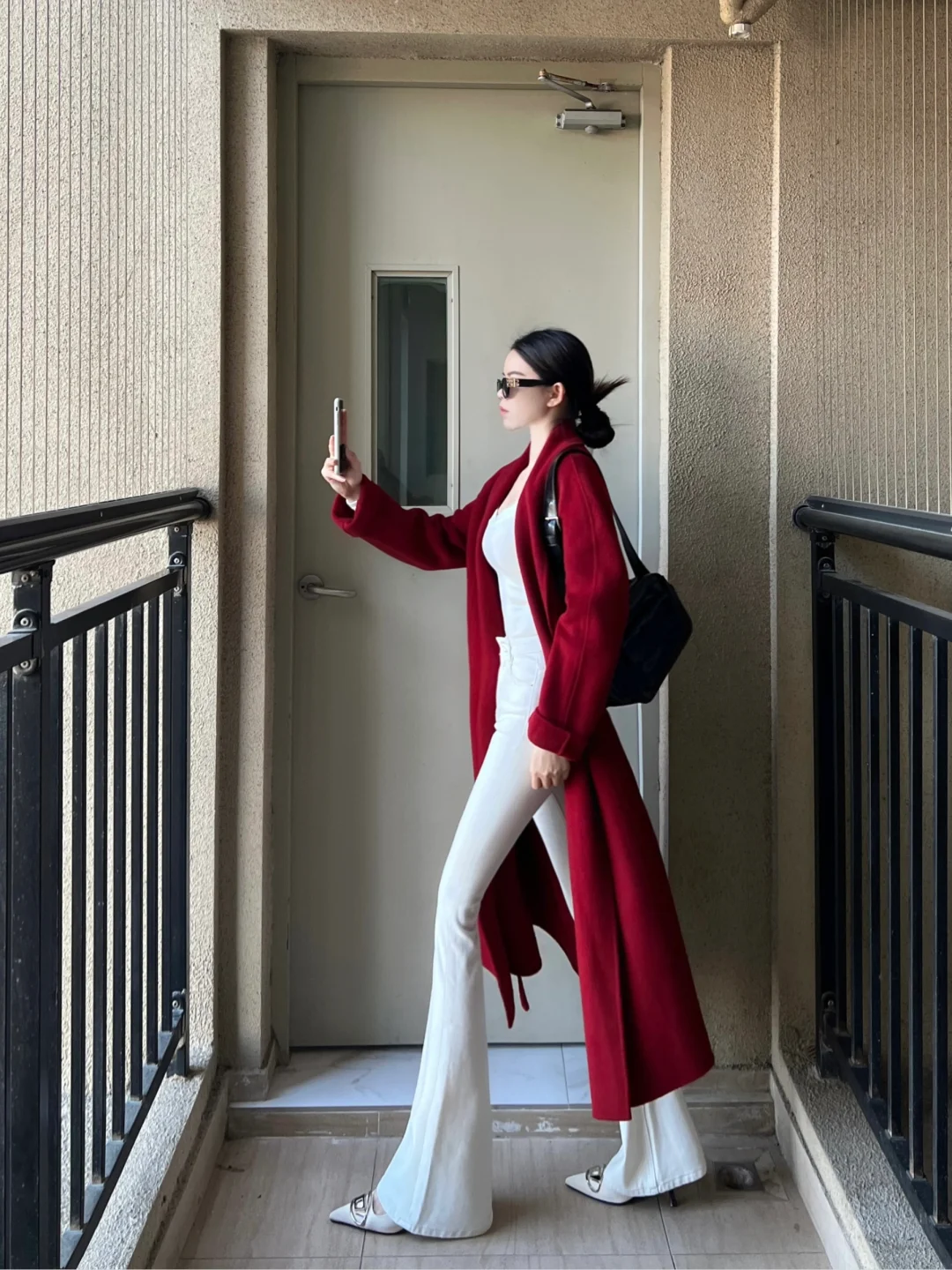 ❤️过年穿什么！红大衣➕白裤子