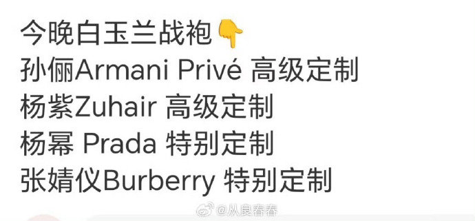 女明星白玉兰战袍女明星白玉兰颁奖礼战袍 女明星白玉兰颁奖礼战袍😏😏😏 孙俪