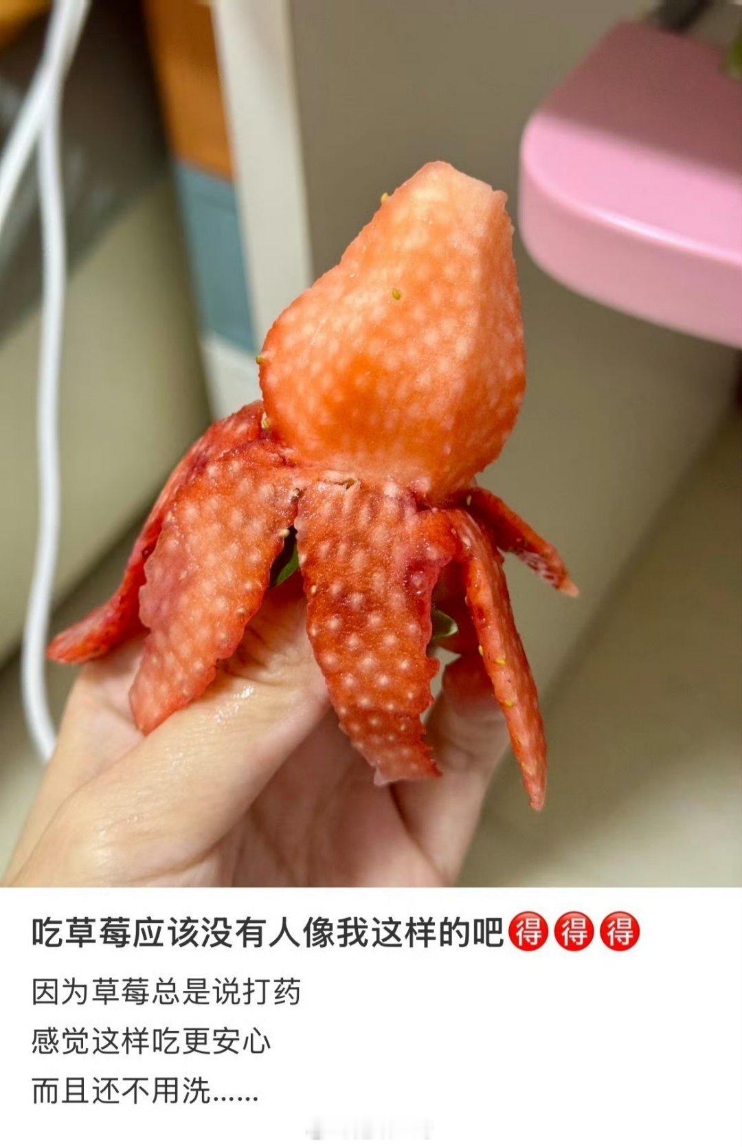 草莓剥皮啊？？？长这么大第一次听说草莓剥皮怎么不草莓去籽呢