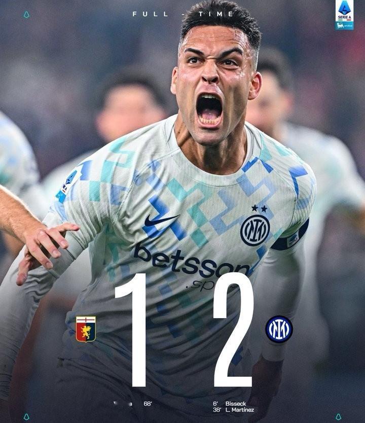 劳塔罗传射建功，比塞克打进赛季首球，国米2-1战胜热那亚，重返意甲榜首！谁能想到