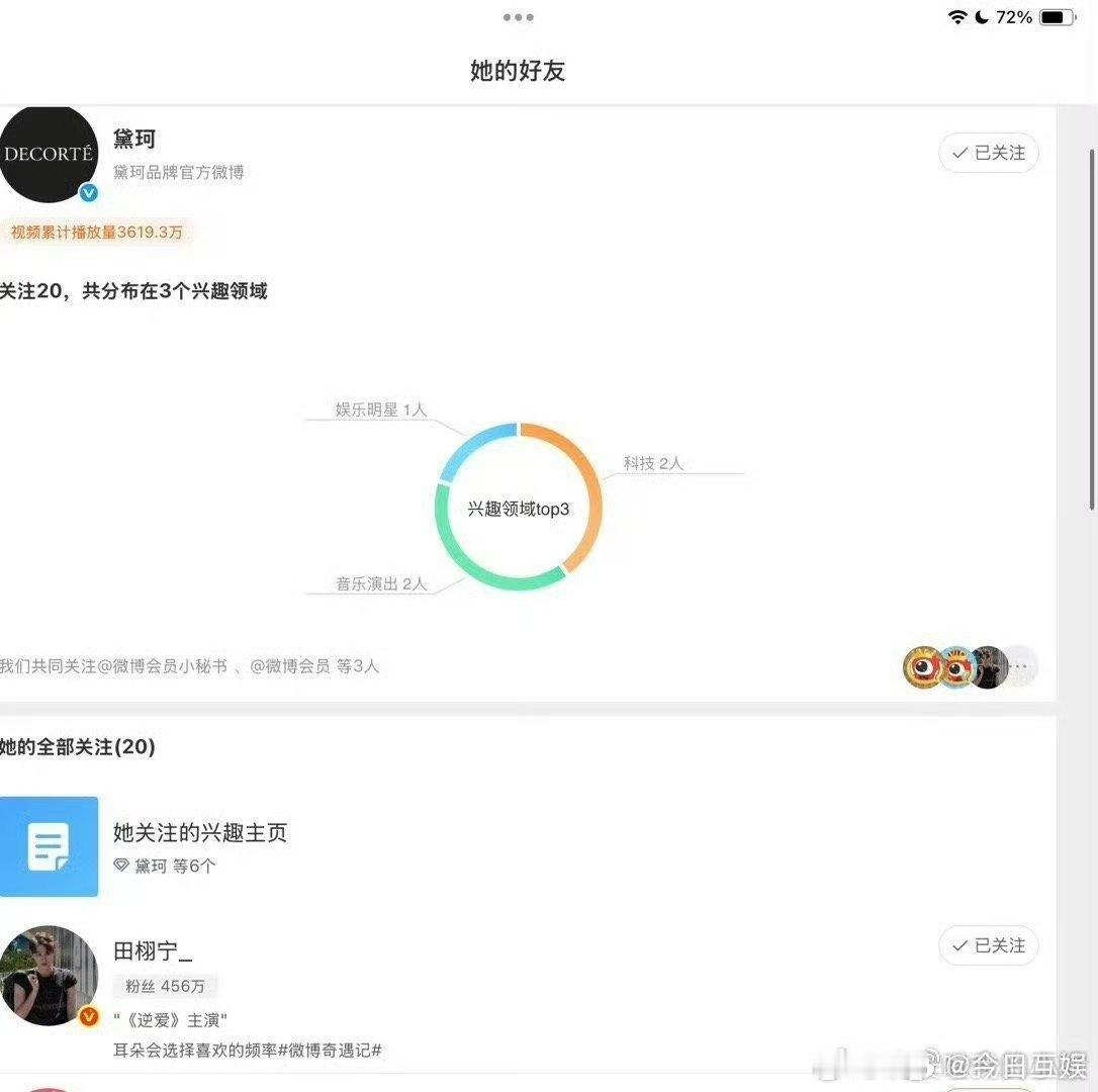 黛珂关注田栩宁了黛珂关注了田栩宁哇趣！黛珂关注田栩宁了，是首个商务要来了吗！ ​