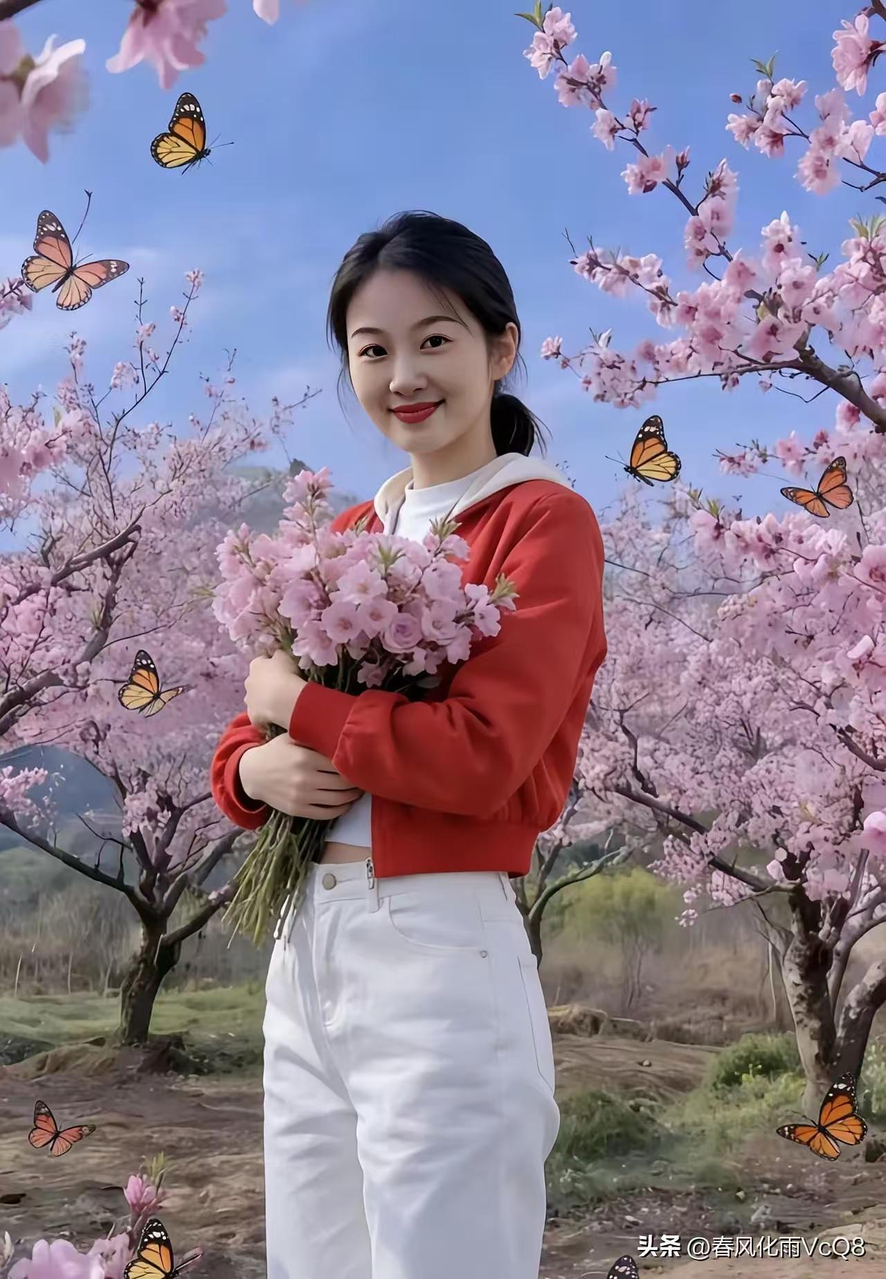 四块玉·春日
艳阳天，芳菲绽，
桃红柳绿燕莺喧，
花香满径风光绚。
赋锦篇，醉画