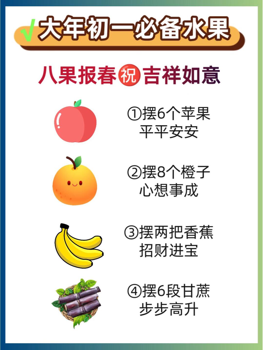 大年初一：家中必备的8种好运水果🍌🍎