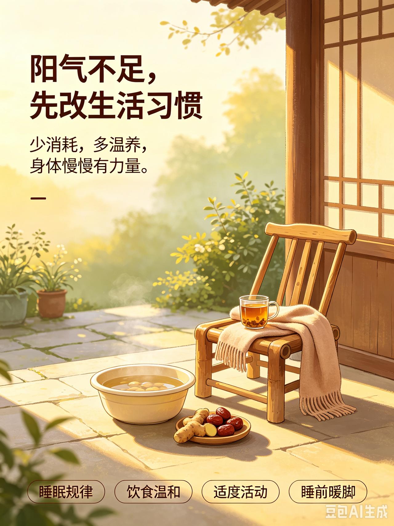 身体阳气不足？这几个实用方法，帮你补足阳气
 
生活里不少人经常怕冷、手脚冰凉，