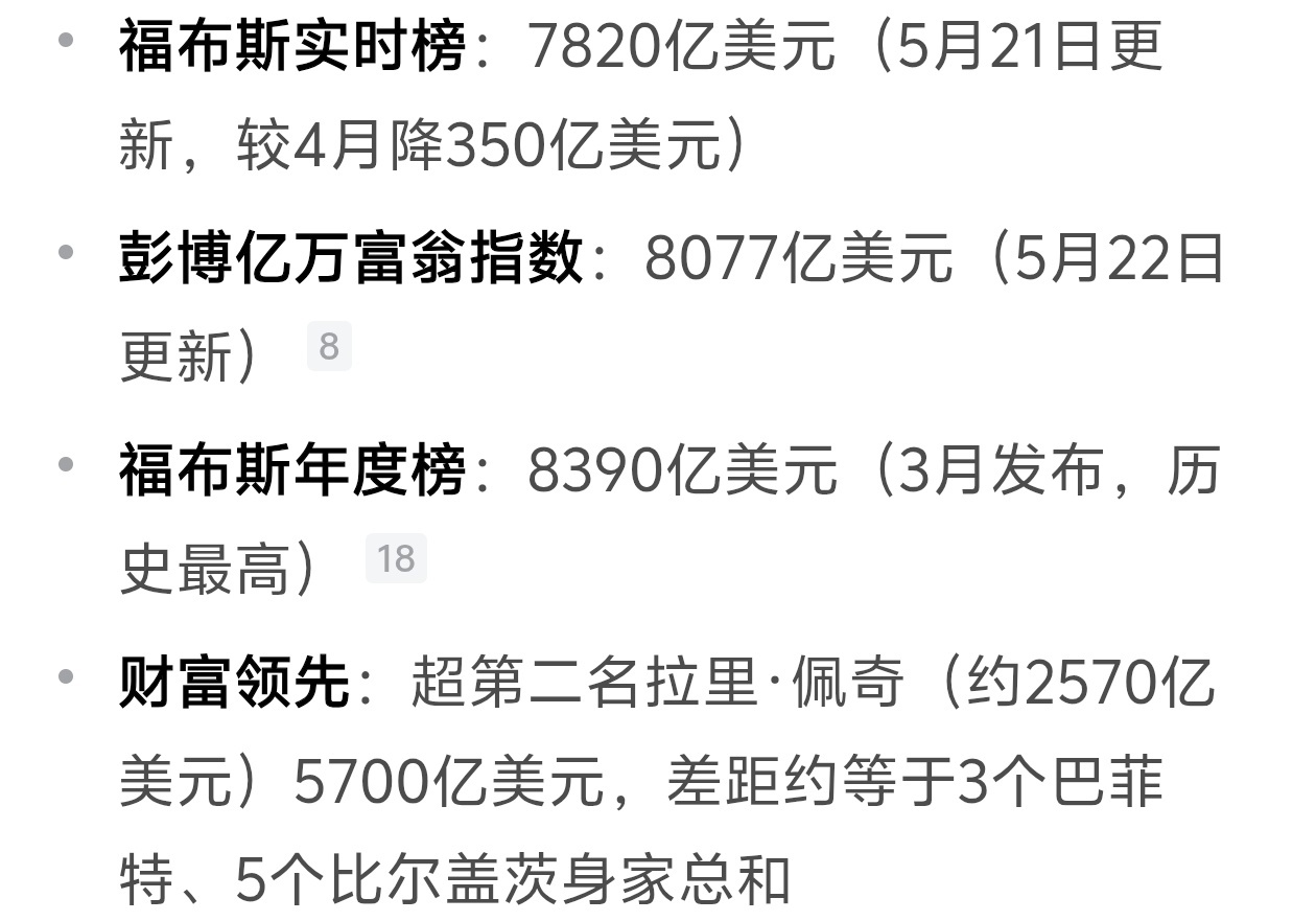 马斯克个人财富或将达13位数 感谢国家给了我18位的身份证号码。仔细想想，也就比