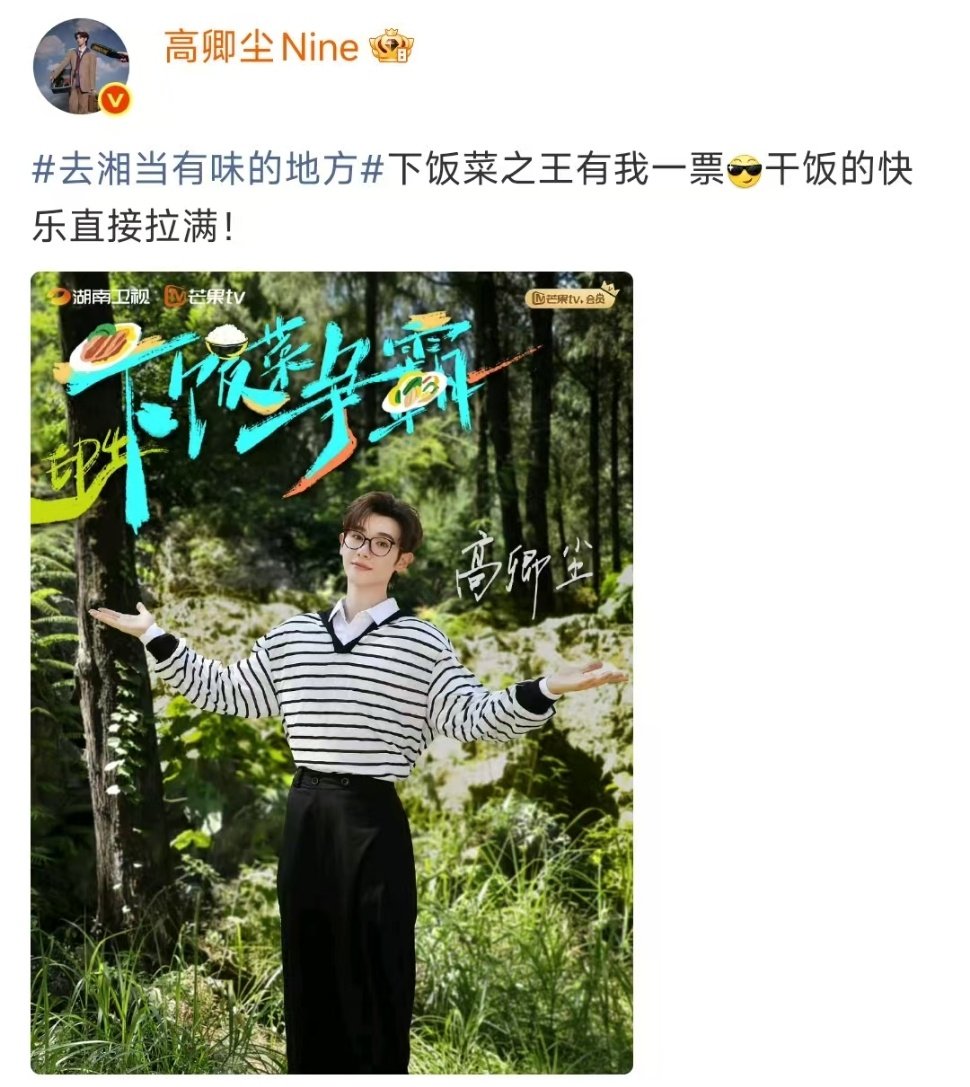 高卿尘去湘当有味的地方嘉宾海报高卿尘票选下饭菜之王所以是拿道菜被我们高卿尘投票下