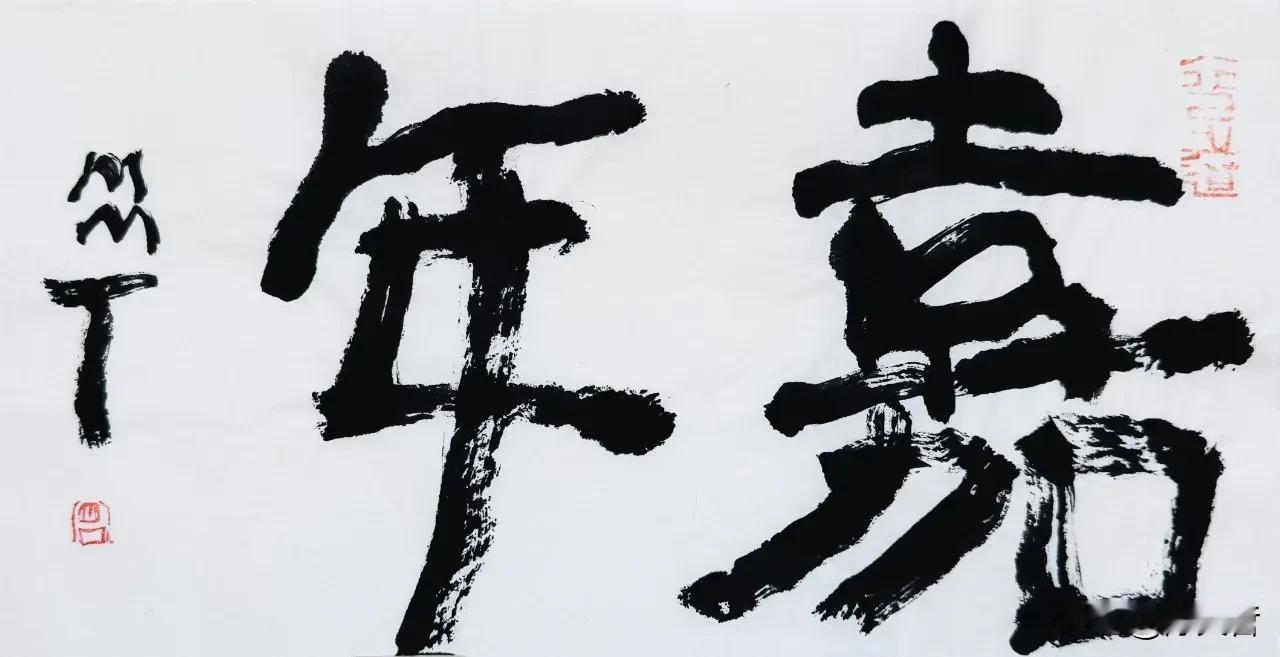 曾翔先生昨日晚上发布于北京的最新少数字作品“嘉年”，重点关注多个横画的起、收笔变