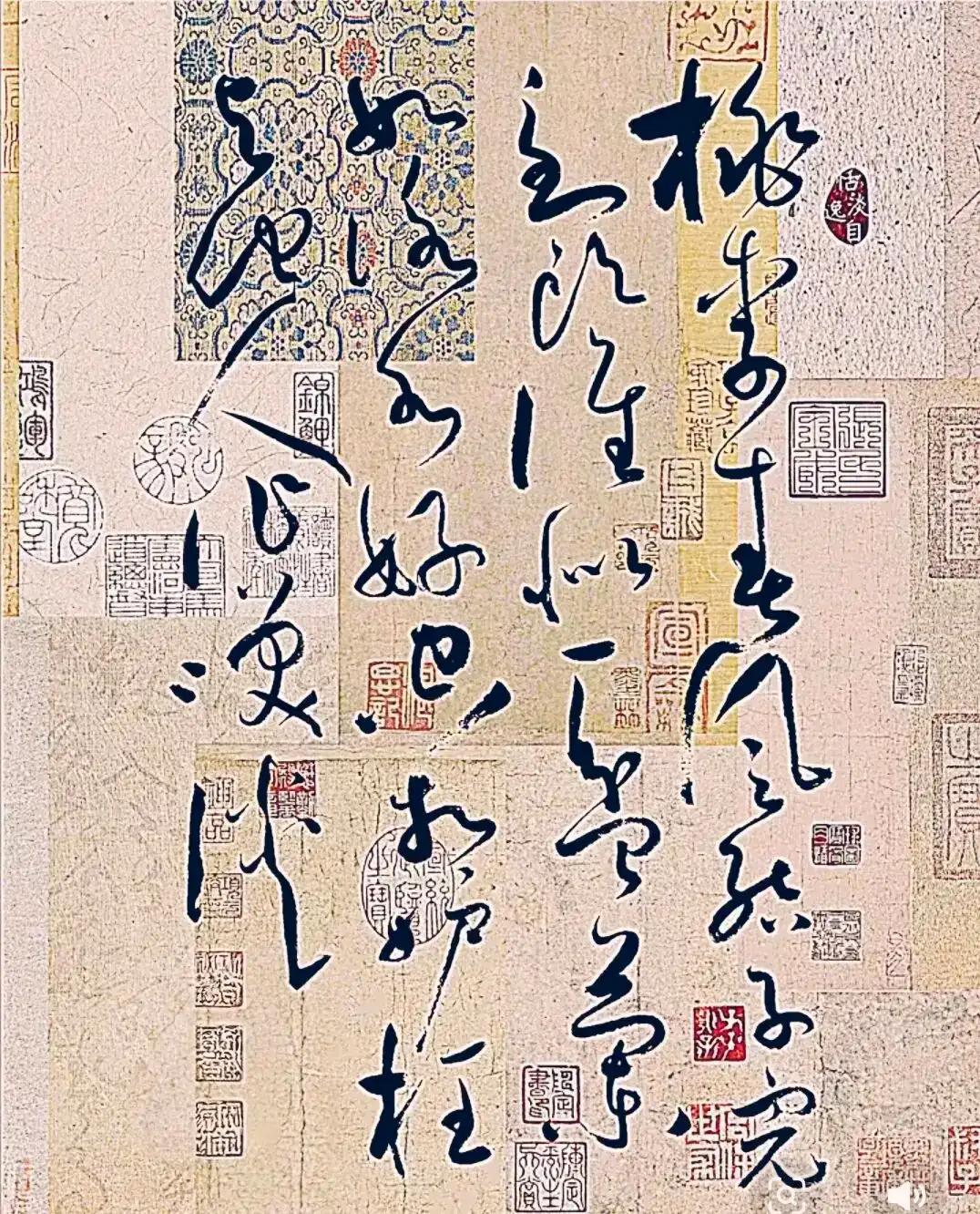 草书是带缭铐的舞蹈。是有法度，是有规则的。走笔龙蛇惊天地，力透纸背泣鬼神。