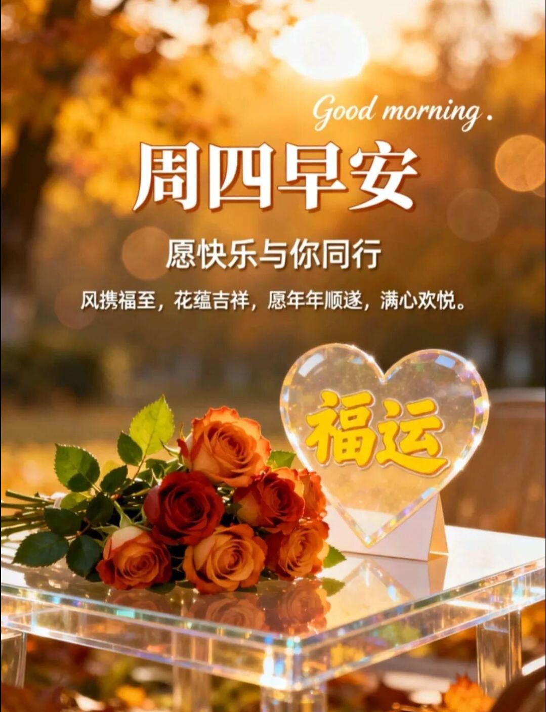 时光悠然，昨日篇章，牵挂未变。新的一天，愿你带着积极的心态从容启程，脚步安稳，总