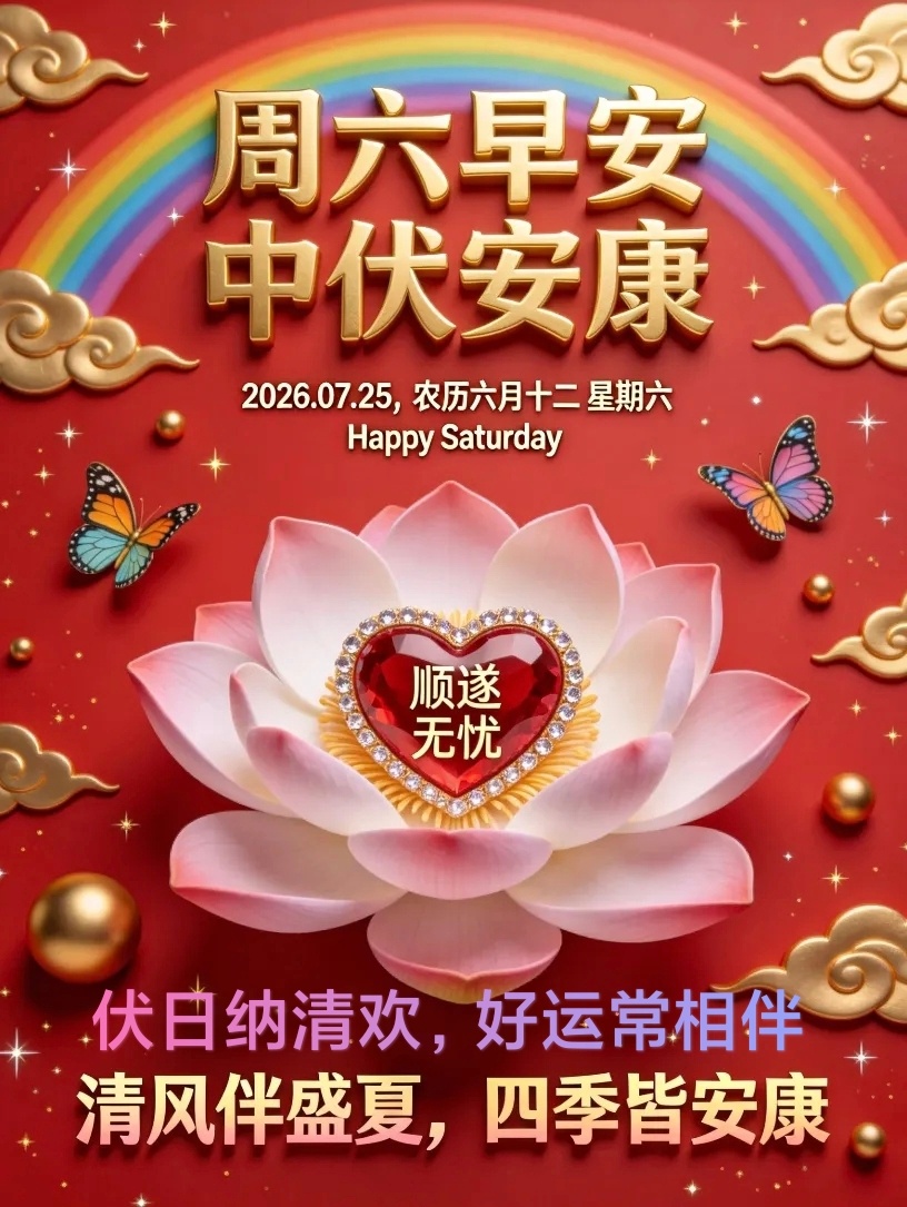 🌹💖温馨周末💝🌷💞໑ຼ0໑ຼ6.7.25.六月十二💕✍🏻周六早安，