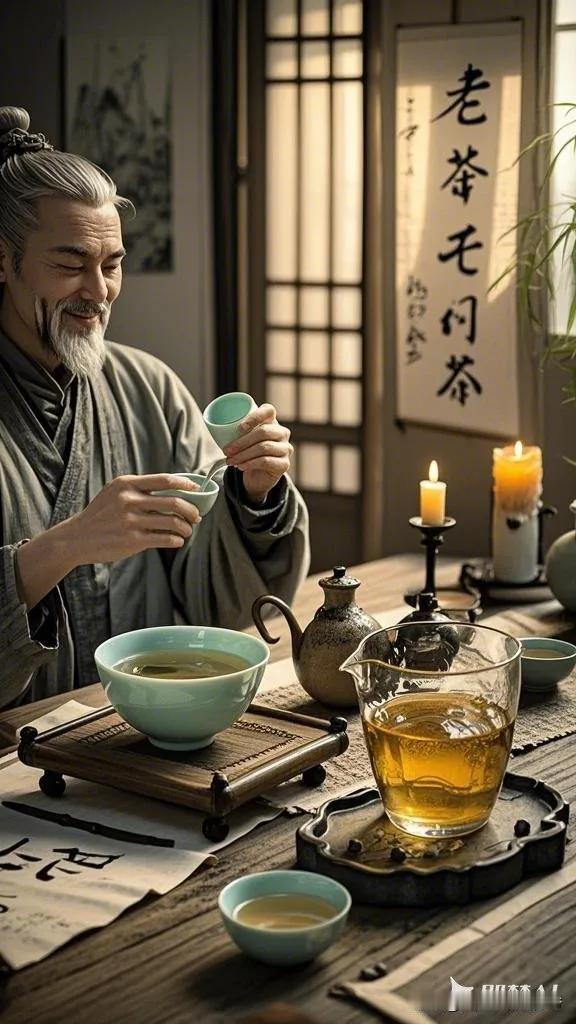 上联:清茶一杯谈天下，
下联:半盏浊酒论英雄。