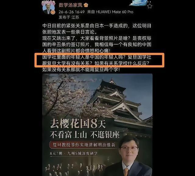 汤家凤老师，这次是“捅”了个大篓子？网友们最大的疑问：在中国的日本学校毕业生都去