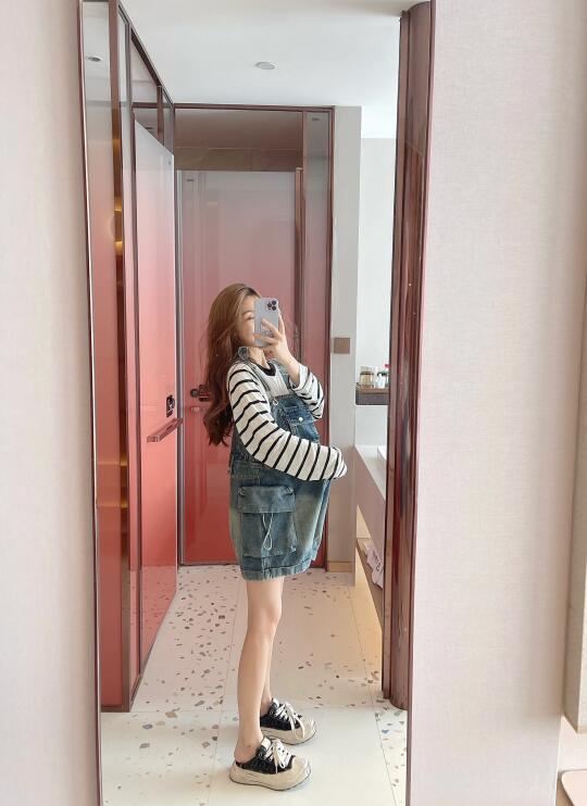 🤰一件背带牛仔裤的夏天来啦～