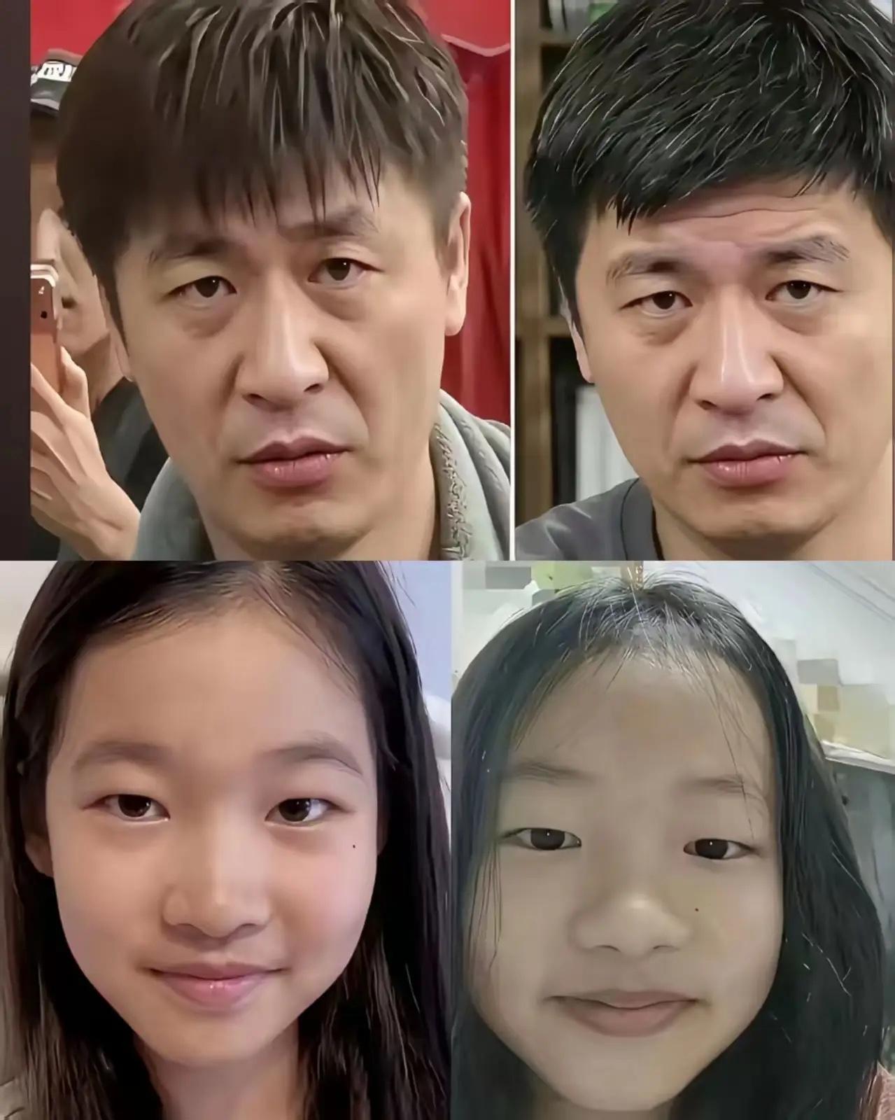 这俩人不能说长得一模一样，只能说长得毫无区别。连家里的女儿都像一个模子里刻出来的