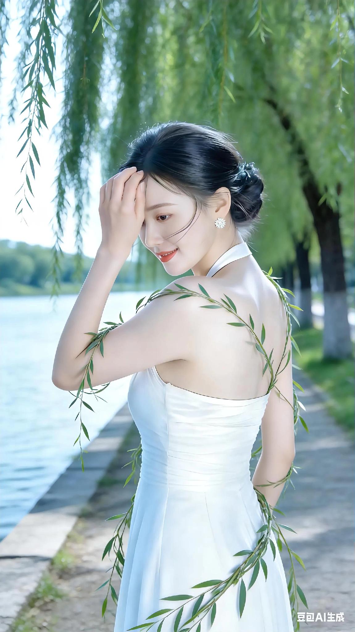 她的容颜如晨曦初露 惊艳了时光的笔触，绝美无瑕，令人心醉。

她的美貌如诗如画，