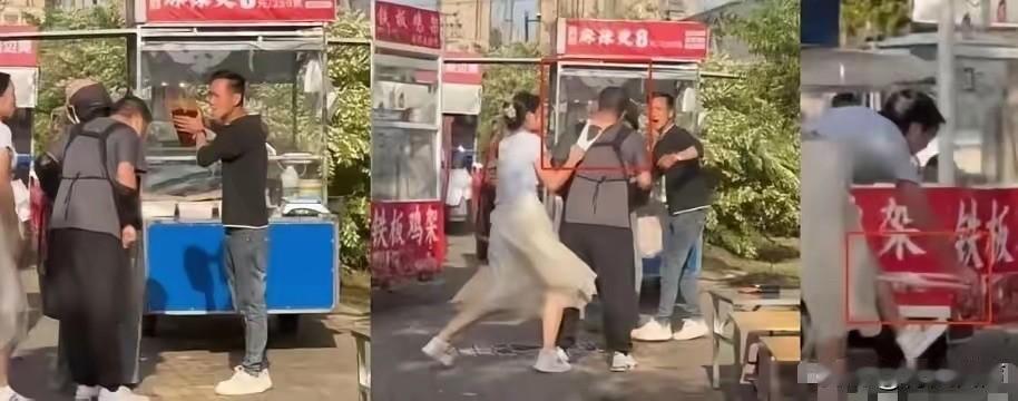 安徽，5月13日，夜市抢摊位吵翻，女子一招内裤套头，直接把对手整懵了。
事情发生