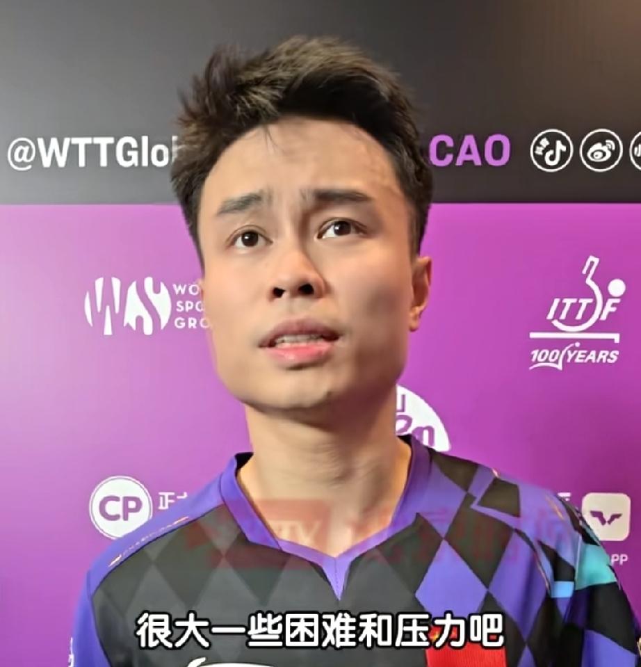 发现了吗？周启豪的朴实、低调，是刻在骨子里的，作为国乒老将，瘦了一大圈的他，赛后