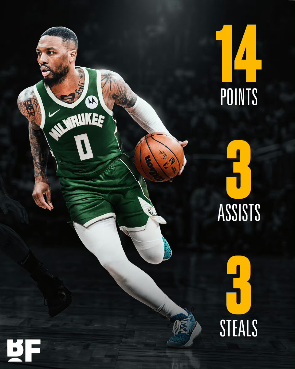 #湖人vs雄鹿##利拉德雄鹿首秀##NBA季前赛# 利拉德全场出战22分23秒，