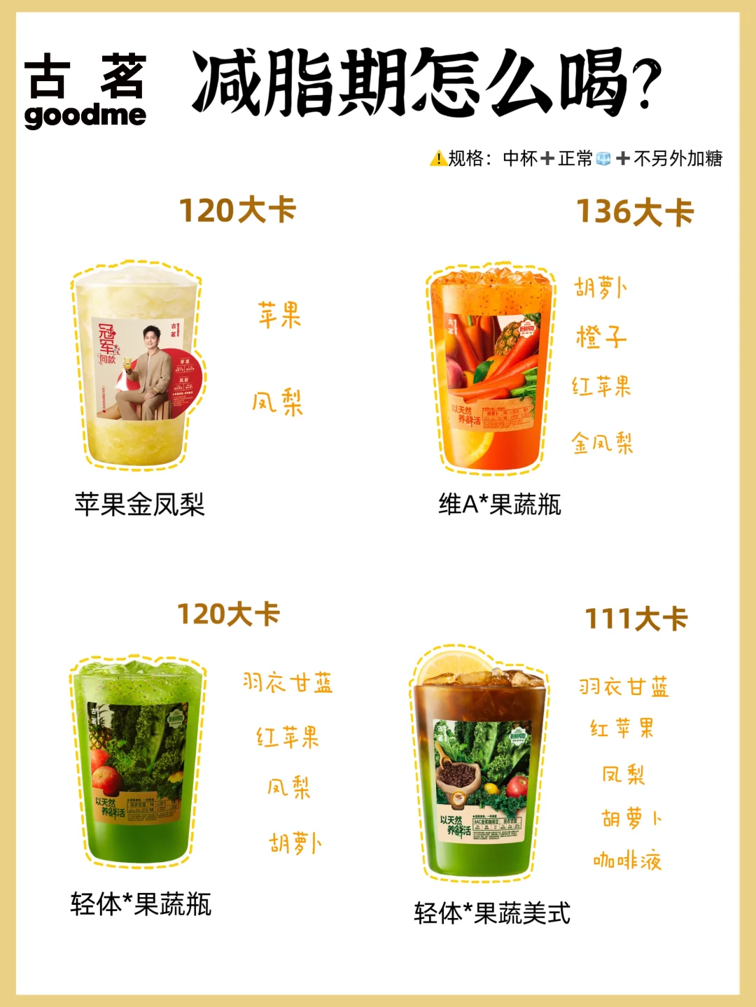 古茗隐藏㊙夏日低卡点单攻略！！清爽好喝