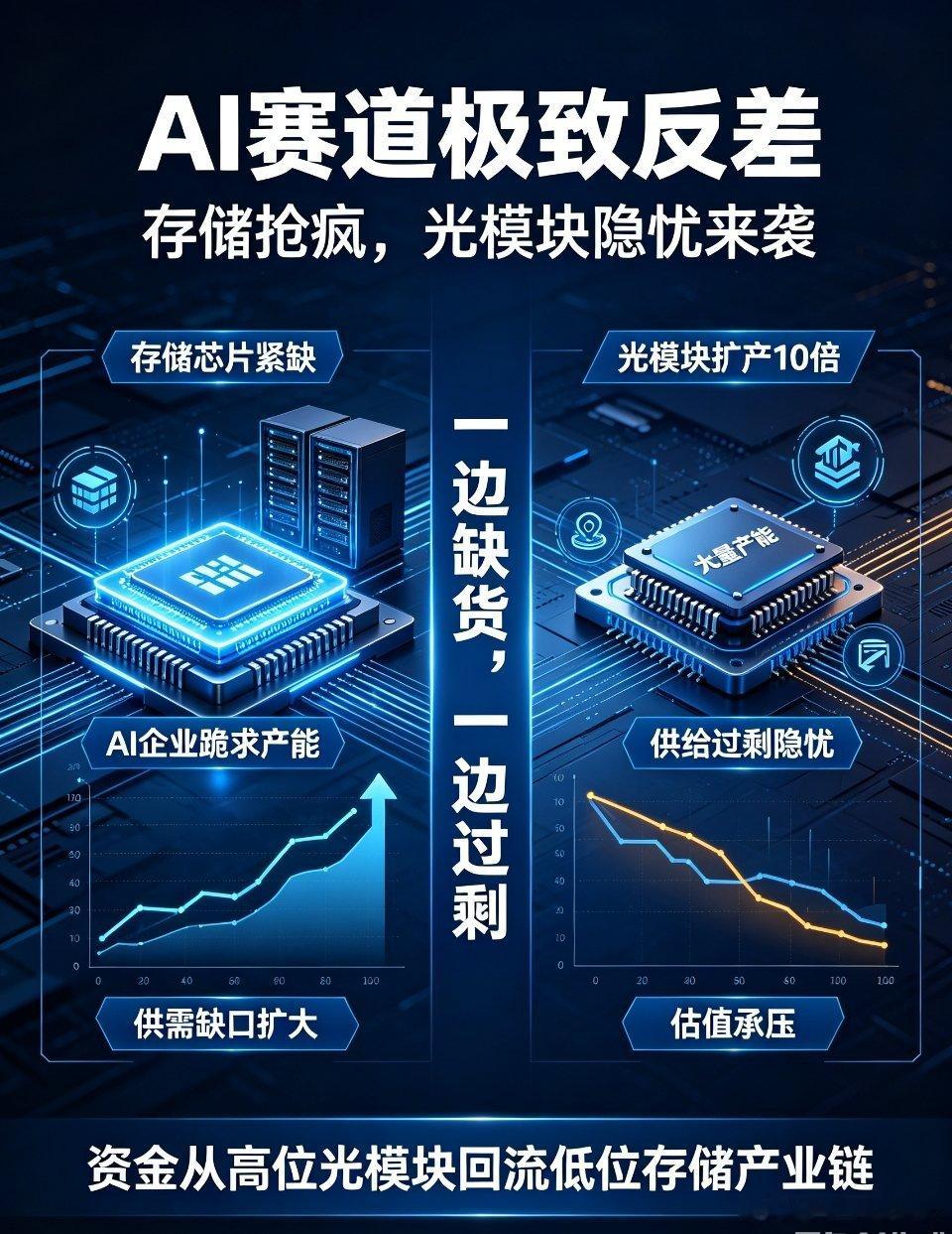 A股半日缩量752亿AI赛道极致反差：存储抢疯、光模块隐忧来袭当前AI科技板块出