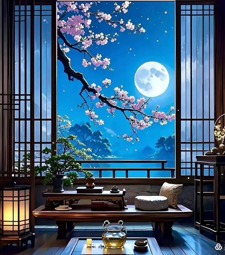 下联：月朗待酒温。

（图片来自网络）