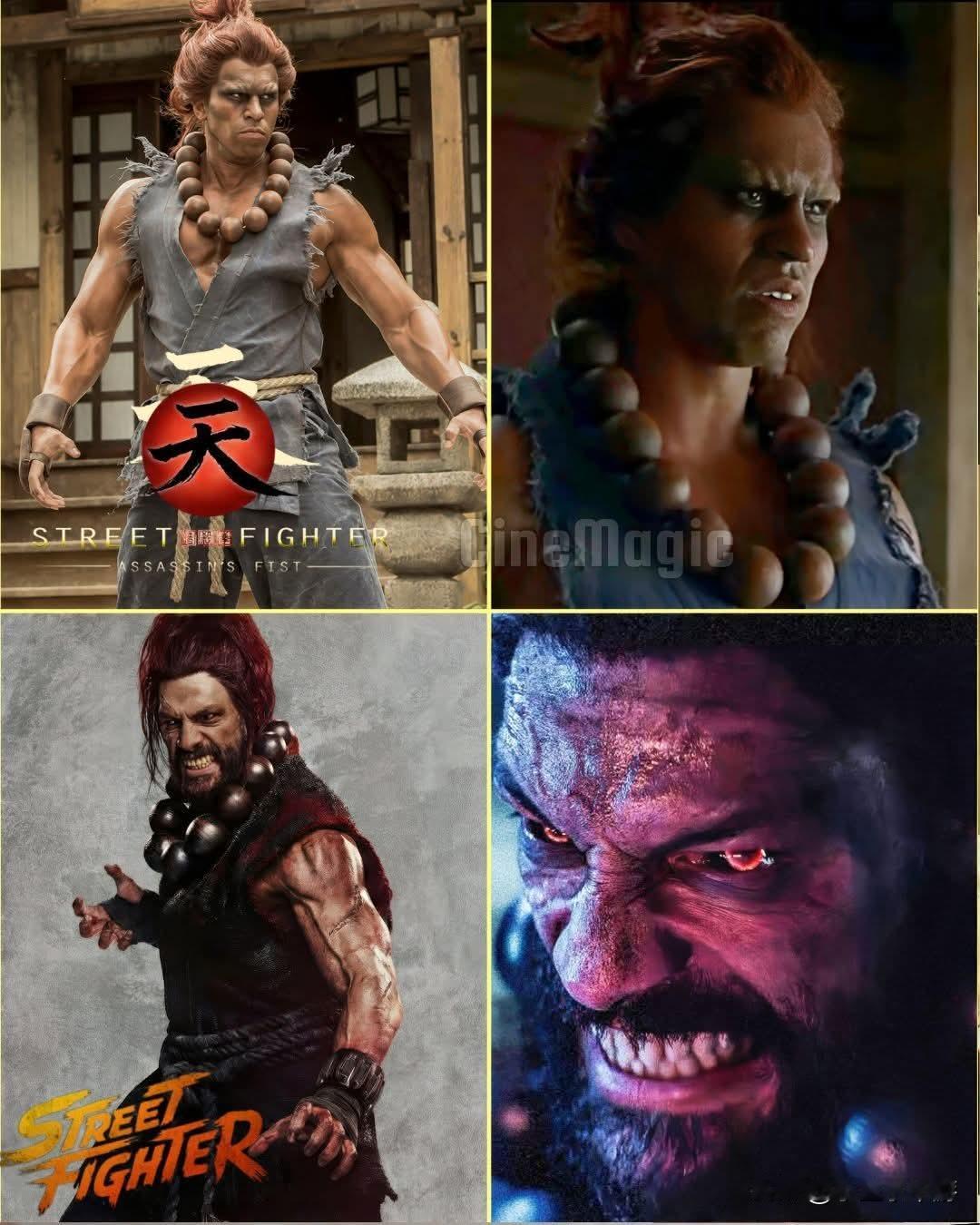 真人版《街头霸王》中的赤影：2014 年 vs 2026 年。

2014：乔伊