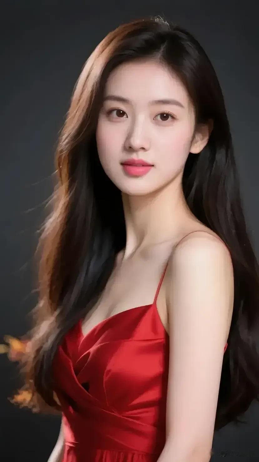 一袭红裙，赴一场温柔的遇见。
美女穿搭照 穿搭展示美女