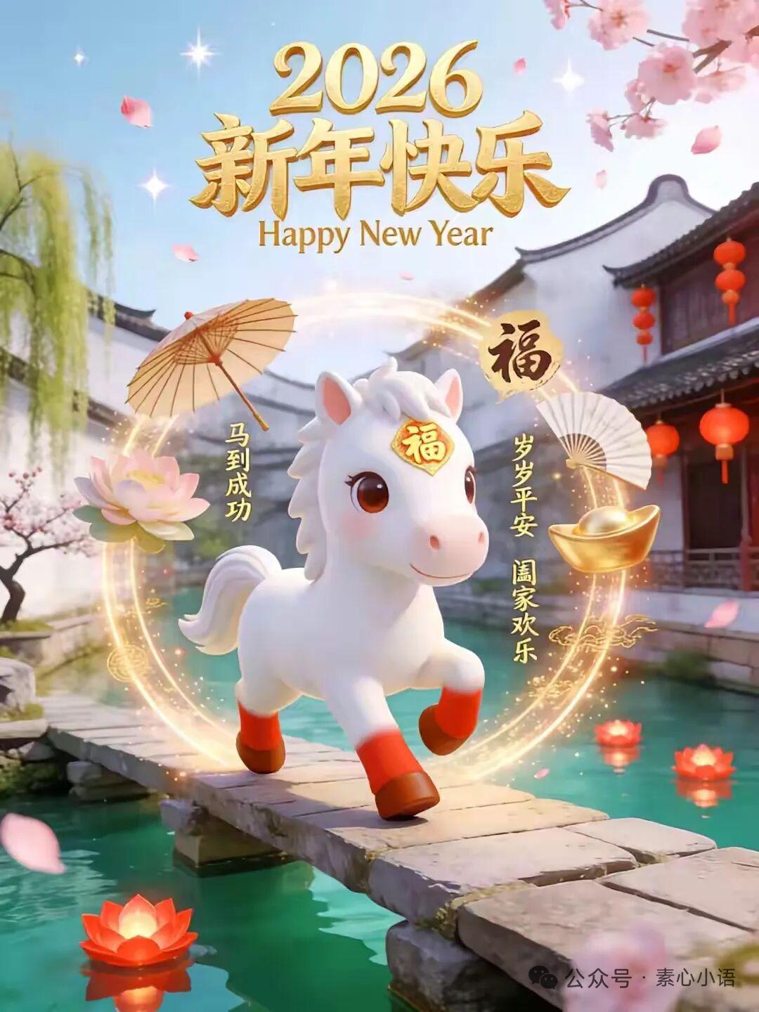 马年到了你有什么祝福的话送给大家祝福大家新年快乐，马到成功，岁岁平安，合家团圆，