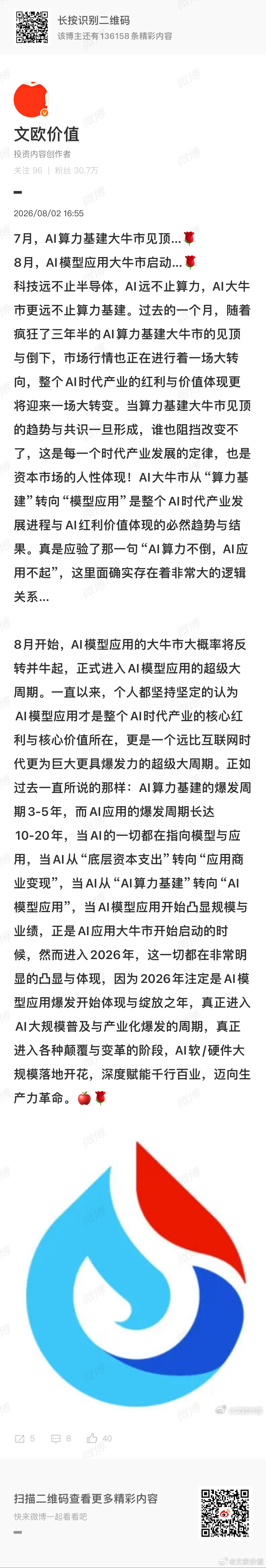 中欧苹果：AI应用大牛市要准备加速上演了🍎🌹 