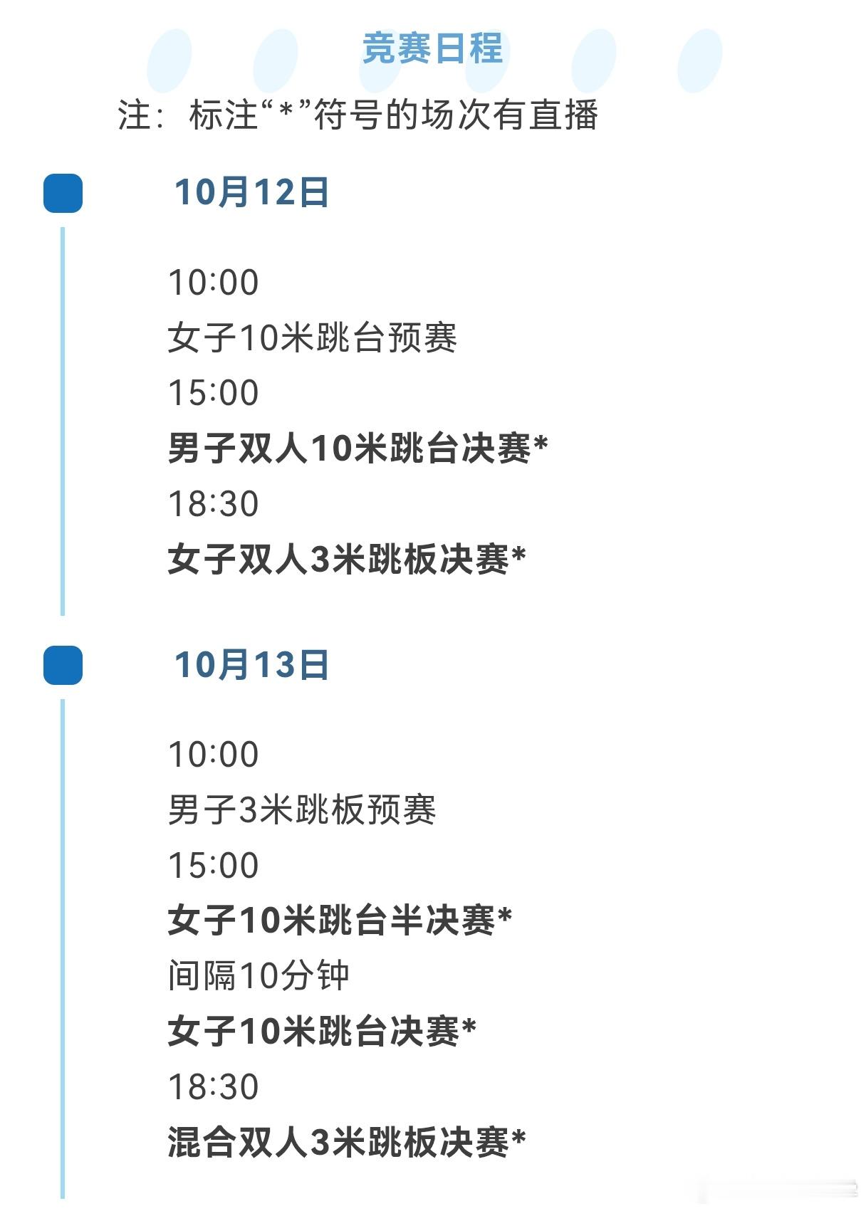 2026年全国跳水锦标赛将于10月12日至18日在河北省石家庄市河北奥林匹克体育