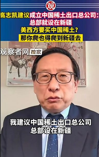 高志凯教授真是神了，他给中国稀土出谋划策，想出了一个连外国人都觉得狡猾毒辣的"高
