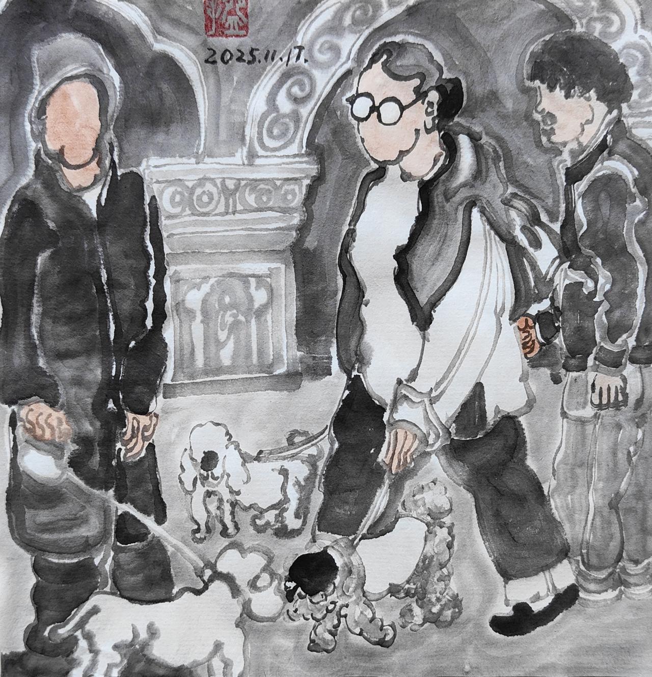 碗子的纸片水墨