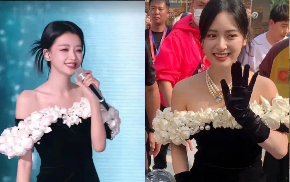 孙怡和沈月穿同款礼服，谁更美更显瘦呢 