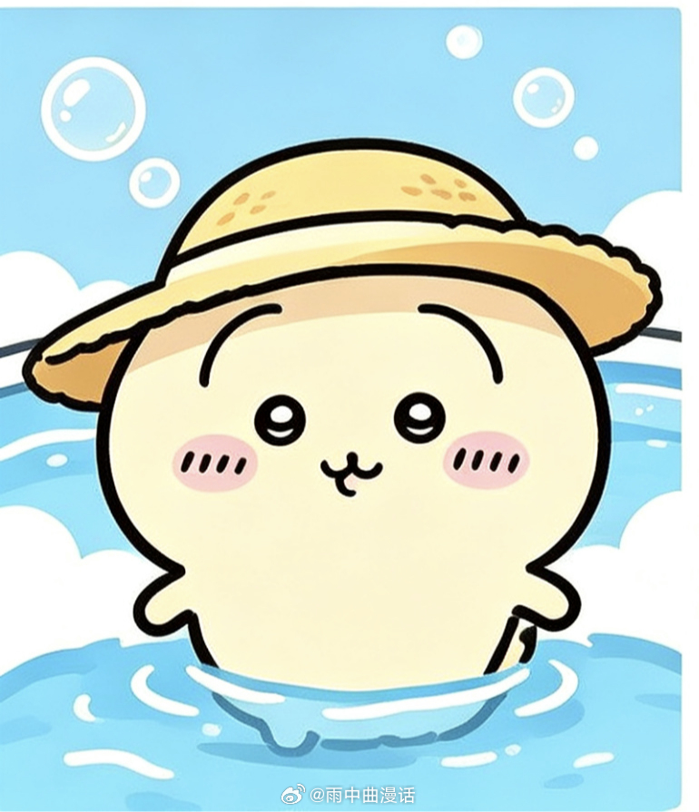 动漫吉伊卡哇灵感共创夏日企画度假范儿的乌萨奇，慵懒休闲风。图片由ai生成 