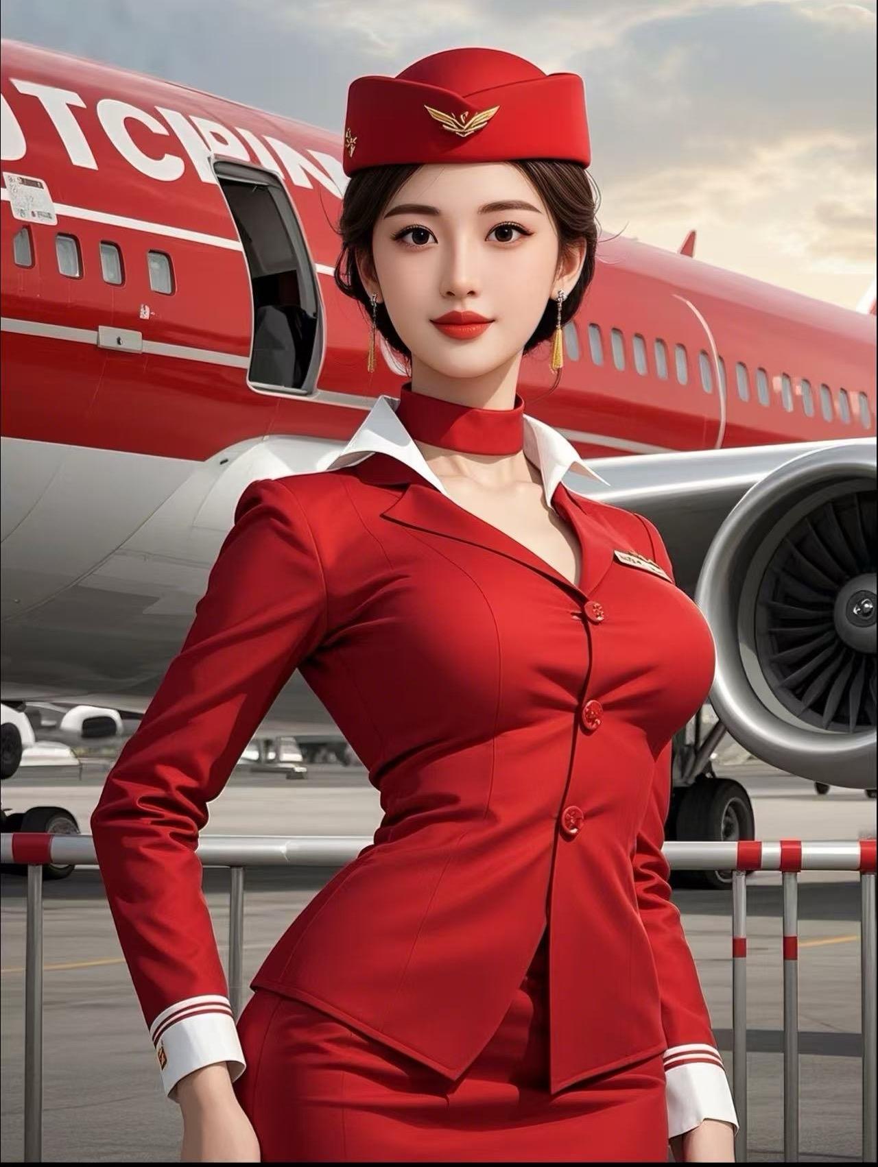 空港丽影，优雅如虹

在机场的广阔天地间，有这样一道亮丽的风景。她身着鲜艳制服，