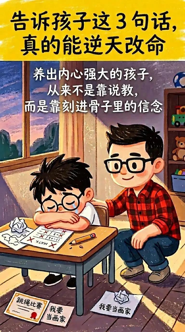 请告诉孩子这三句话，真的能逆天改命。
1、如果没有天赋，那就一直重复。持续努力也