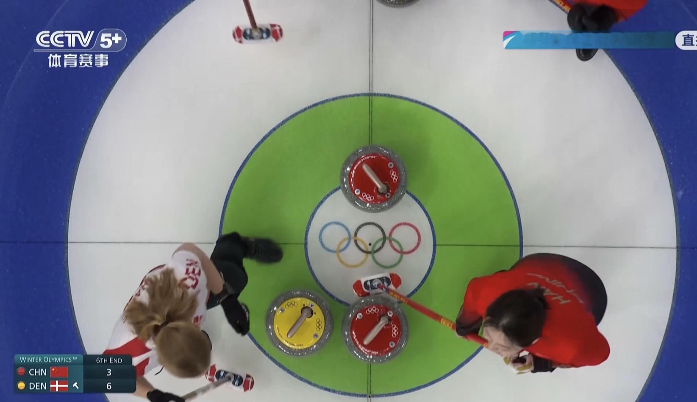 又拿2分！5-6了！💪🏻💪🏻 中国冰壶女队vs丹麦