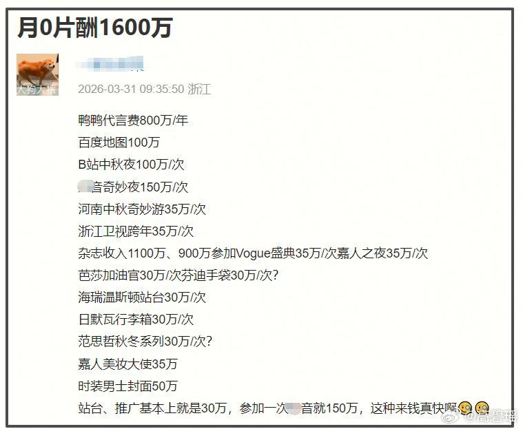 鞠婧祎被实名举报偷税，收入明细惊人，一本杂志1100万，多个代言受影响！本人还没