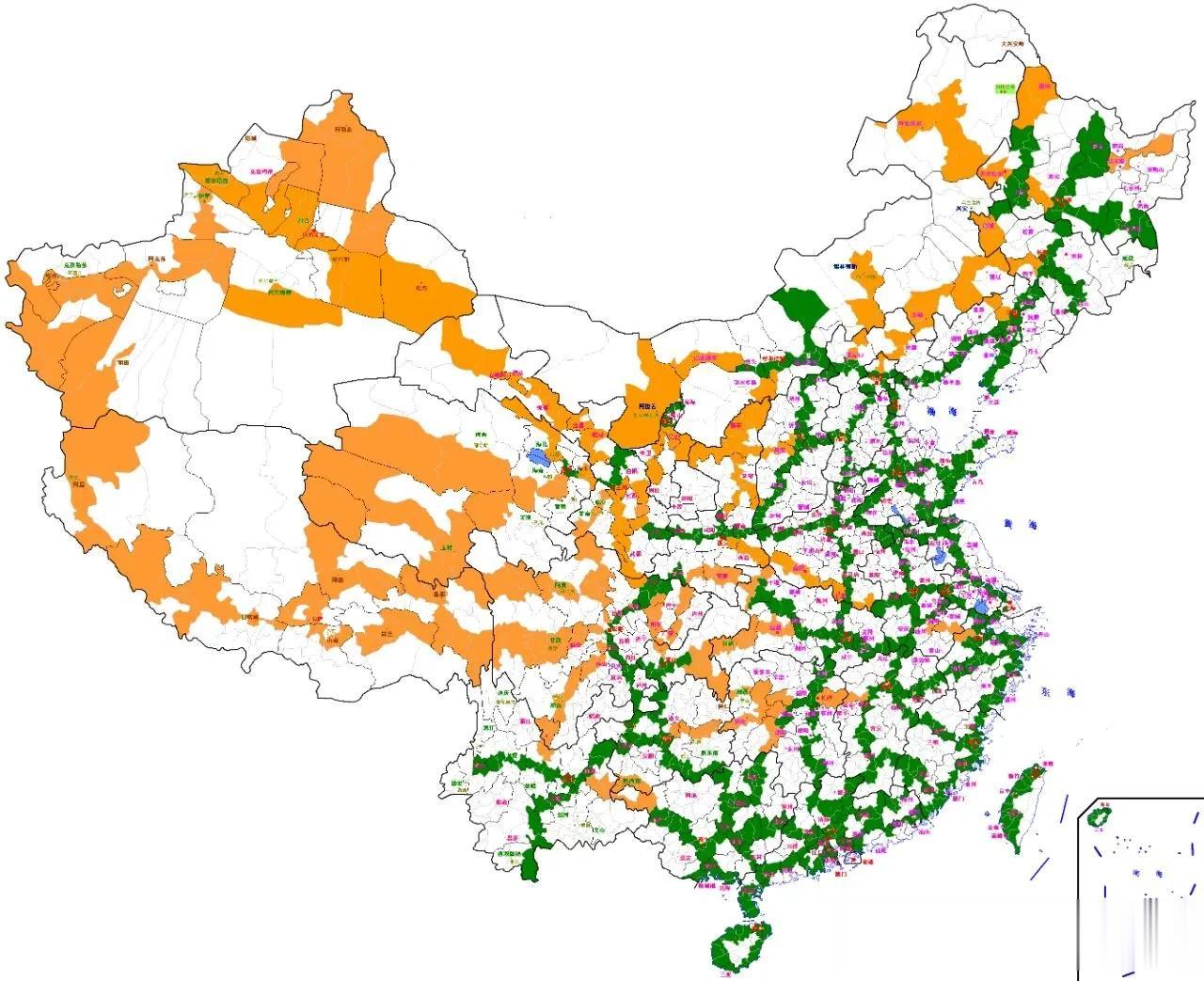 我国公路干线分布图