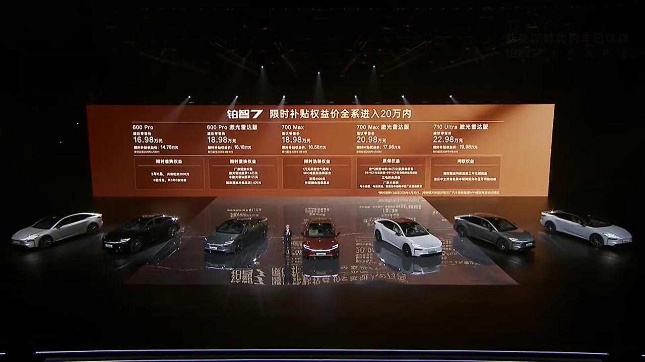 丰田铂智 7 上市了，全系进入 20 万以内，还支持 5 年 0 息

限时补贴