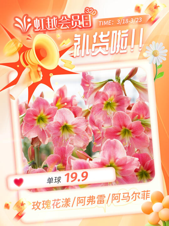 紧急补货！虹越花卉好物返场，手慢无！🌺