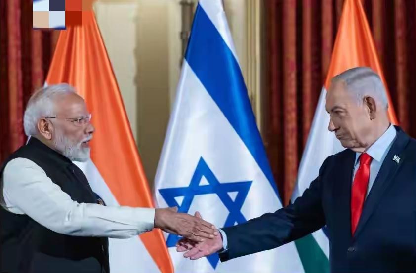 莫迪跑去以色列访问了，这也是没有人愿意和莫迪玩了，只有莫迪找一个下三滥的内塔尼亚