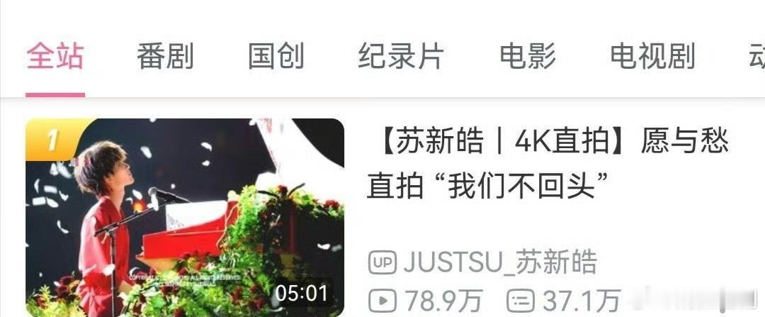 苏新皓又双叒叕登上全站第一，粉丝和苏新皓都好🐮！热烈祝贺🎉🎉🎉 ​​​