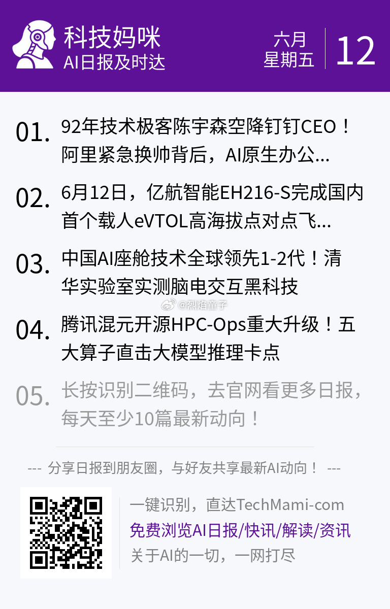 【 2026年6月12日 星期五 】过去24小时全球AI新鲜事，10条内容汇总: