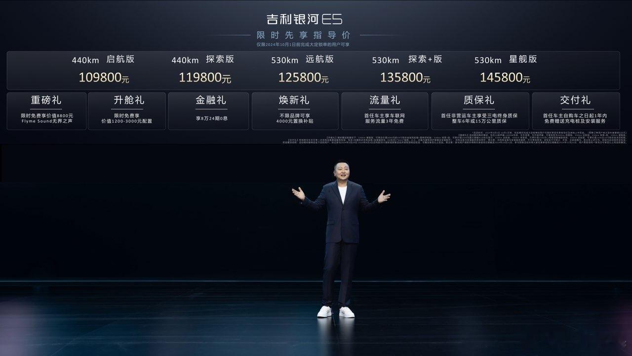 吉利还是又一次下场开卷银河E5正式上市，售价10.98w-14.58w，还有8w