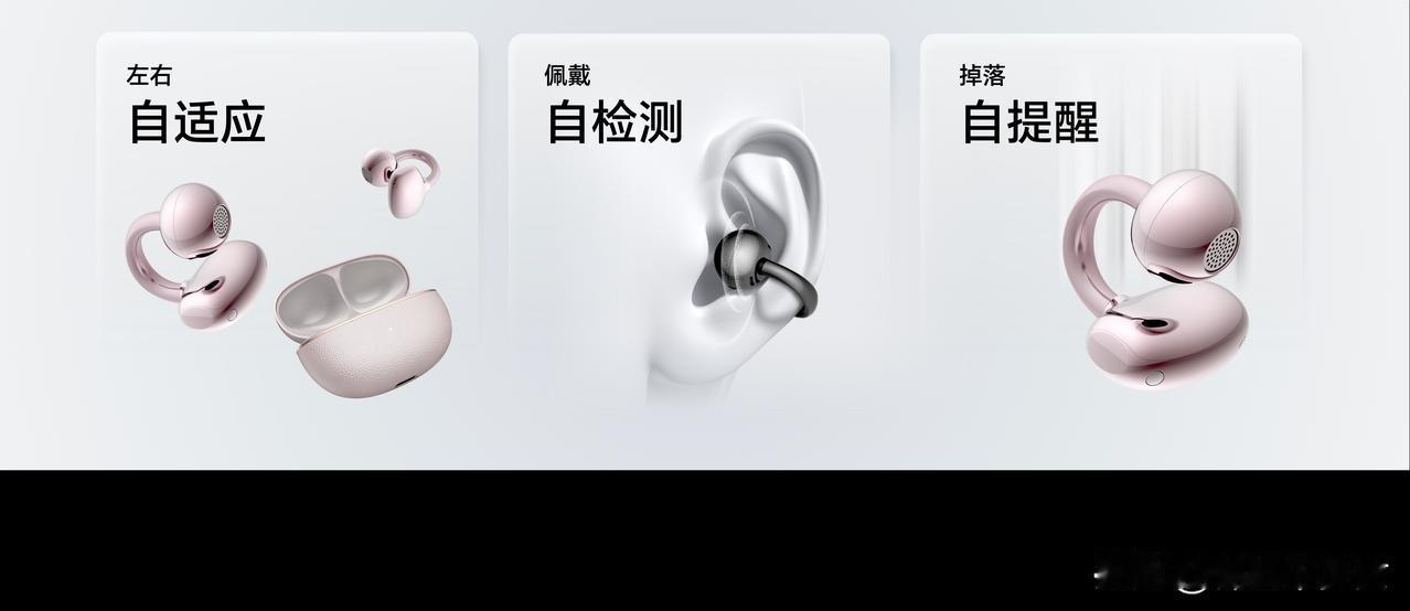 Pro 拥有同档位唯一左右耳自适应、佩戴自检测、掉落提醒等功能，新增骨传导AI麦