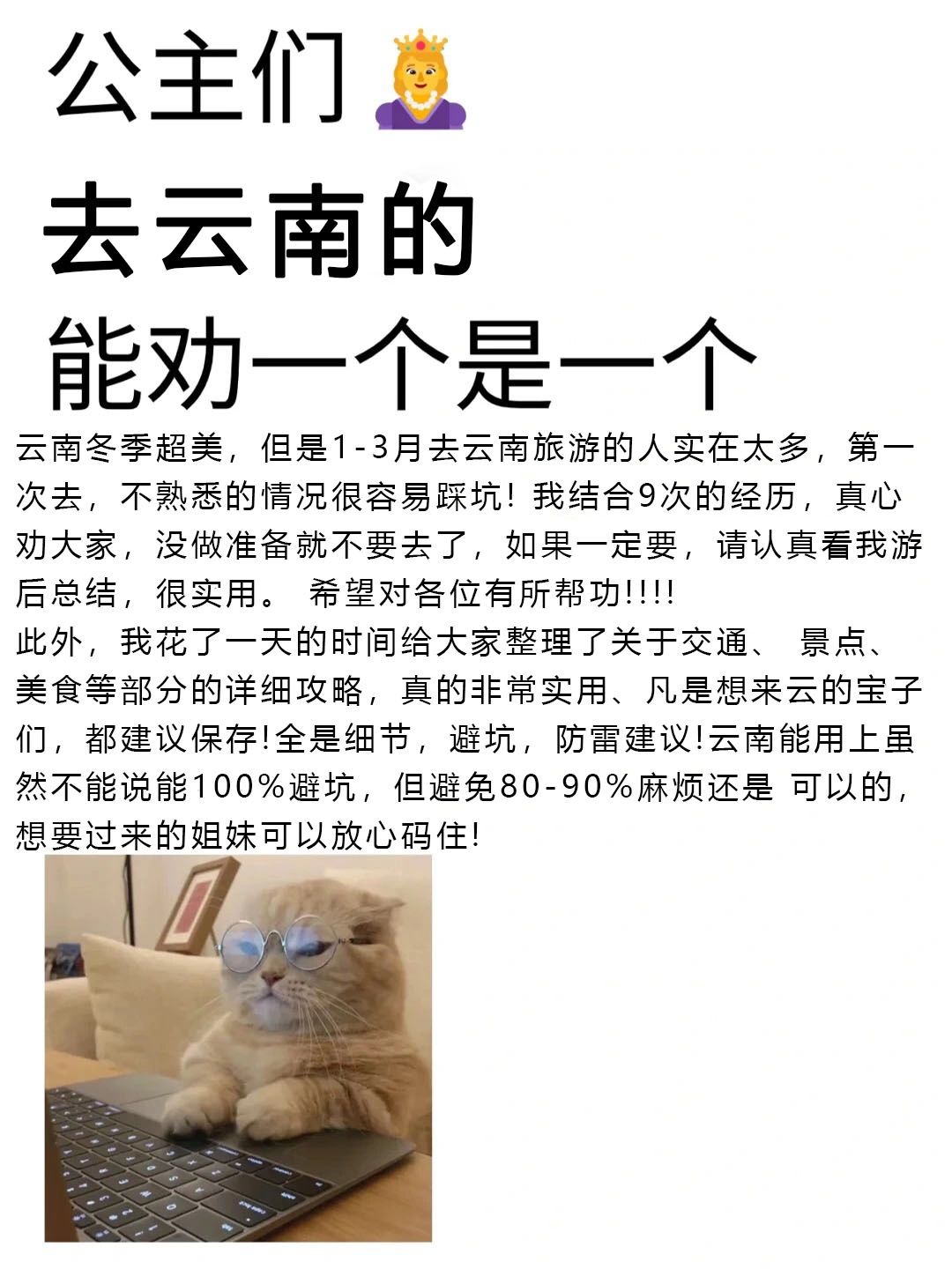 写给1-2月想来云南旅游的姐妹们👭超全攻略