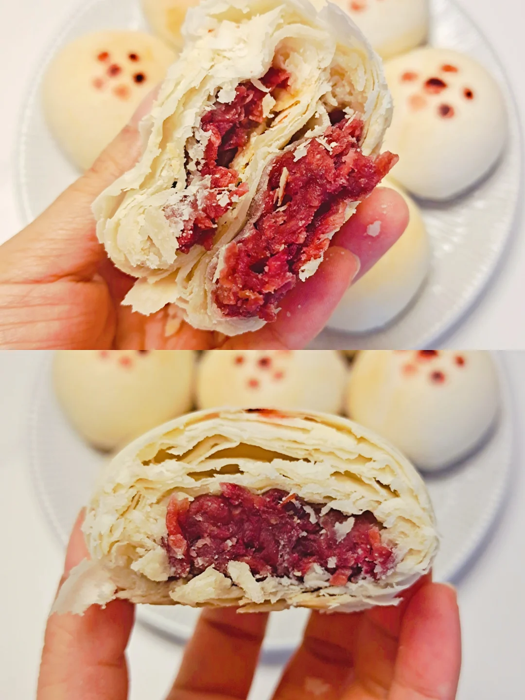 酥到掉渣‖层次分明花香四溢的玫瑰鲜花饼