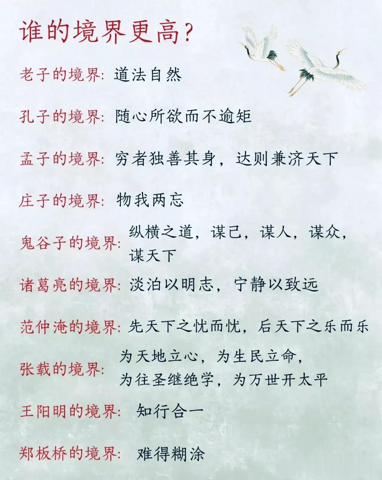 灵魂拷问一下，猜猜看这些牛人的境界，谁的更胜一筹，谁的更能合你胃口？

是庄子的