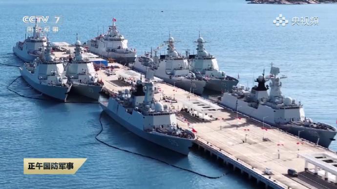 三亚某军港驱9支队，2艘055万吨大驱、4艘052D导弹驱逐舰和2艘054A导弹